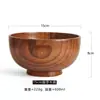 Ensaladera Natural China de Madera para Niños y Adultos Tazón de Arroz Tazón de Madera Maciza Grande y Pequeño Tazón para Sopa Tazón para Fideos Vajilla para el Hogar