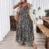 EBay Amazon Tallas Grandes Comercio Exterior Transfronterizo Verano Tie-Dye Estampado Camisola Vestido Casual Holgado Cuello en V Vestido Largo
