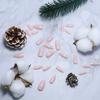 Unhas Portáteis de Natal Rosa Claro Floco de Neve Portáteis Europeias e Americanas Atacado Manicure Transfronteiriça Unhas Postiças Prontas