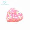 Forma de corazón plano liso OP08 rosa pálido ópalo forma de corazón de amor plano brillante piedra de ópalo rosa pálido