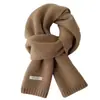 Gola Térmica Versátil de Alta Qualidade Lã Pura Estilo Casal Quente Estilo Coreano Tricotada Cor Lisa Lenço Simples Lenço de Inverno Feminino