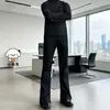 Calça Masculina Elegante e Estilosa de Verão Confortável, Estilo Retrô Japonês High Street Versátil Emagrecedora e Alongadora de Pernas Calça Ligeiramente Flare