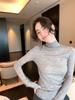 Hong Kong y American Apparel/2026 Nuevo Suéter Fino de Cuello Alto Medio 30% Lana Capa Base Delgada Color Sólido Corte Ajustado Ropa Interior