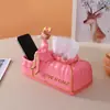 Caja de Papel Creativa para Sala de Estar Caja de Papel de Lujo Ligero para Sala de Estar Adornos Creativos de Almacenamiento Caja de Pañuelos Jarrón Decorativo para el Hogar