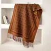 Bufanda de cuadros a rayas de doble cara de alta gama para otoño e invierno para mujer, cachemira sintética, engrosada, cálida, con flecos, calentador de cuello, chal, venta al por mayor