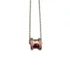 Bao Ge Jia Cadena para Clavícula Mini Collar de Diamantes con Borde Cero Resortes Artesanía de Precisión CNC Nuevo Festival Qixi Chapado Grueso en Oro de 18 Quilates e Incrustado con Diamantes