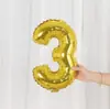 Globos Digitales de Aluminio Dorado 0-9 de 16 pulgadas Decoraciones para Fiesta de Cumpleaños de Bebés y Niños Tela de Aluminio para Bodas