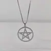 Nuevo Collar con Colgante Redondo de Estrella de Cinco Puntas Geométrico Personalizado para Parejas, Estilo Versátil Moderno y a la Moda