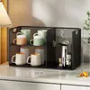 Organizador de portavasos multicapa, estante para tazas de té y mesa de té, estante de almacenamiento para tazas, estante para bocadillos de encimera, caja de almacenamiento