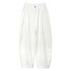 NANAKOR Hasamamoto Yoshi Pantalones Casuales Blancos de Cintura Alta, Diseño Recto Holgado y Ceñido, Slim-fit