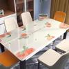 Protetor de Mesa de Jantar de Vidro Macio, Não Lavável, à Prova de Óleo, Impermeável, Anti-Queimadura, Protetor de Mesa de PVC Isolado, Superfície Brilhante