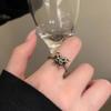 Anillo Abierto de Mariposa Retro Estilo Diablo con Circonita para Mujer, Nicho, Lujo Ligero, Sentido de Alta Gama, Personalidad, Anillo de Dedo Apilable
