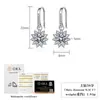 Brincos de Prata Esterlina S925 Pendentes Um Quilate Ganchos de Brinco Moissanite Cor D Girassol Design de Nicho Girassol