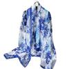 Novo Xale de Seda de Verão Xale de Seda Respirável Estampado Porcelana Azul e Branco Feminino Lenço Fino Baotou Lenço para Mãe Lote