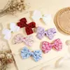 Nuevo Patrón de Encaje Dulce Tela Estampada Lazo DIY Pasador Hecho a Mano Accesorios para el Cabello Accesorios para Ropa Venta al por Mayor