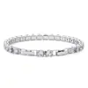 Pulsera de Cadena de Zirconia para Tenis Joyería de Lujo Ligero Hip-Hop Transfronterizo Pulsera de una Sola Fila Deslumbrante para Mujer Moderna
