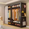 Guarda-roupa de aço guarda-roupa aberto quarto de casa cabideiro de chão painel de pegboard guarda-roupa de aço simples