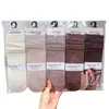 Nuevo Estilo Otoño e Invierno para Mujer: Calcetines holgados estilo Old Money, Calcetines altos, Calcetines holgados de encaje de color liso, Calcetines con separación de dedos para mujer