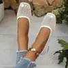 Sapatos baixos de malha respirável com bico quadrado plus size para mulheres, nova coleção primavera/verão, sapatos casuais femininos vazados de bico fino, disponíveis em várias cores
