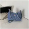 Bolso Elegante para el Trabajo 2026 Primavera Nuevo Bolso Cruzado de un Solo Hombro de Mezclilla para Mujer con Cadena, Bolso Cruzado de Hombro de Moda Tendencia