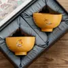 Taza de Té de Arcilla Púrpura Dorada del Fabricante, Taza Maestra de Cerámica, Taza Práctica para Combinar, Juego de Caja de Regalo para Regalar en Cumpleaños a un Amigo