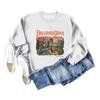 Amazon comercio exterior transfronterizo nuevo suéter divertido estampado de halloweentown holgado todo a juego top de cuello redondo