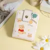 Bolsa de maquillaje de caricatura con espejo pequeño, bolsa cosmética mini portátil nueva, almacenamiento de labiales de viaje portátil, caja de labiales