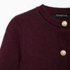 Ropa Exterior de Moda para Mujer al por Mayor Estilo Europeo y Americano Nueva Chaqueta de Punto de Manga Larga con Cuello Redondo de Color Sólido con Botones Dorados para Mujer Otoño e Invierno