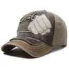 Boné de Baseball Desgastado em Sarja Lavada Estilo Europeu e Americano Hip-Hop Retro Personalidade Aba Reta Chapéu de Sol para Uso Externo