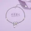 Aretes Originales Moonlight Lovers para Mujer Verano Plata de Ley S925 Diseño de Nicho Color Asimétrico Circonio Aretes de Luna y Arco