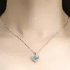 Pie Plata Collar de Plata 999 Femenino Verano Clavícula Cumpleaños 520 Día de San Valentín Regalo para Novia Nuevo Estilo Chica Colgante de Amor