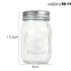 Tarro de Cristal Tipo Mason Americano Transparente para Avena Nocturna Tapa de Rosca para Mermelada Botella Mason