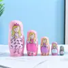 Muñecas Rusas de Anidación Set Matrioshka de Madera de 5 Capas Muñecas de Madera de Tilo Pintadas a Mano con Diseño de Niña Ángel Coloridas y Divertidas Regalo Educativo para Niños Adultos Perfecto para el Día de San Valentín y Coleccionistas 39145cm