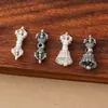 Cuentas de vajra vintage de plata pura S925, campana vajra, accesorio de pulsera estilo Tíbet, colgante de cuentas DIY, adorno colgante, instrumento ritual