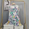 Novo Pijama de Algodão e Seda 2025 para Mulheres, Verão Fino Tamanho Grande, Vestido Longo de Algodão Artificial de Manga Curta para Usar por Cima