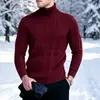 2026 Comercio Exterior Transfronterizo Otoño e Invierno Suéter Cálido de Punto para Hombre Cuello Alto Tejido de Trenza Talla Grande Suéter Base Pullover