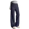 Pantalones anchos retro americanos de talla grande para mujer, versátiles y adelgazantes, con forro polar y diseño engrosado, jeans elegantes y modernos de estilo coreano