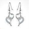 Pendientes de plata de ley 925, pendientes de corazón, pendientes de amatista, pendientes de plata de ley, joyería de plata al por mayor