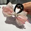 Novo Amor Pérola Strass Rosa Bow Hairpin Super Fada Doce Grab Clip Disc Hairpin Preguiçoso Clipe Headwear