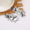 Pinza para el Cabello de Estrella de Cuero de Moda Pinza para el Cabello de Estrella de PU Día de la Independencia Pinza para Flequillo Lateral Accesorios para el Cabello del Festival del Día de la Independencia de América