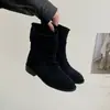 Botas Retro Plisadas Apiladas para Mujer 2026 Otoño/Invierno Nuevas Llegadas Meilade Botines de Tacón Grueso Gamuza Versátiles Cómodas Botas de Montar