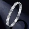 Pulsera de Mujer de Acero de Titanio Transfronterizo Oro Rosa Acero Inoxidable Lujo Ligero Alta Gama Nicho Moda Pulsera de Zirconia Pulsera