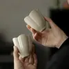 Xícara de Chá Cerâmica Estilo Dinastia Tang e Song com Desenho Floral, Xícara Mestra Artesanal para Uso Doméstico, Xícara Única para Cerimônia do Chá