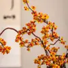 Flores Artificiales con Enredadera de Serpiente del Sur, Fruta de la Fortuna de Nuevo Estilo Chino, Arreglo Floral Falso para Sala de Estar, Flores Secas, Arte Floral Decorativo Artificial Inspirado en Wabi-Sabi Zen