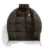 Jaqueta Masculina de Sarja Patchwork de Algodão Estilo Coreano e Japonês com Bordado, Jaqueta Puffer Acolchoada Espessa, Casaco de Algodão com Gola Alta de Marca Tendência