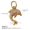 Estilo Ins Estilo Playa Exquisito Incrustado Strass Estrella de Mar Cocotero Colgante DIY Colgante de Collar Accesorios para Pulsera de Acero Inoxidable
