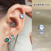 Clavos de Hueso de Oído de Acero de Titanio Diseño de Nicho Zircón Azul Lazo Clavos Cocleares Exquisitos Lujo Ligero Perforación de Oreja Tendencia al por Mayor