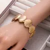 Estilo Frío Flor Hoja Metalica Pulsera Abierta Concha Pulsera Exagerada Lujo Accesible para Mujeres Diseño de Industria Pesada Joyería de Mano