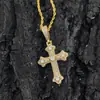 Joyería Hip-Hop Transfronteriza Europea y Americana Collar con Colgante de Cruz Retro Marca de Moda Zirconia Personalizada Collar para Hombre Venta al por Mayor