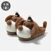Pantuflas de algodón con dibujos animados para otoño e invierno para mujer, pantuflas cálidas de felpa antideslizantes para interior para hombre, pantuflas de algodón de cachorrito lindo al por mayor